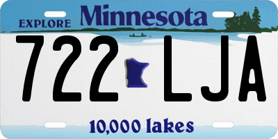 MN license plate 722LJA