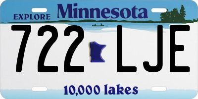 MN license plate 722LJE