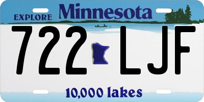 MN license plate 722LJF