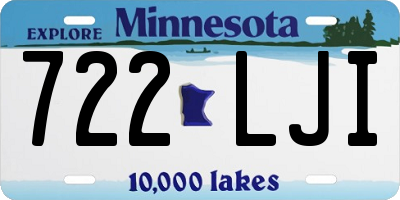 MN license plate 722LJI