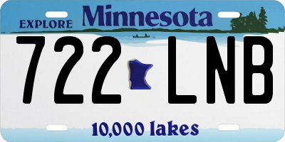 MN license plate 722LNB