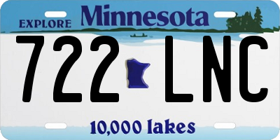 MN license plate 722LNC