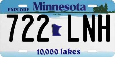 MN license plate 722LNH