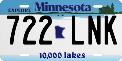 MN license plate 722LNK