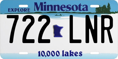 MN license plate 722LNR