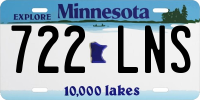 MN license plate 722LNS