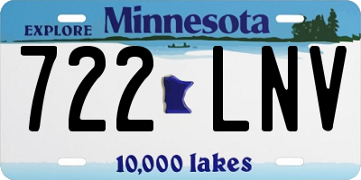 MN license plate 722LNV