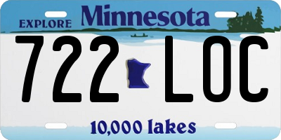 MN license plate 722LOC
