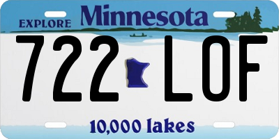 MN license plate 722LOF