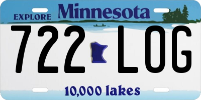 MN license plate 722LOG