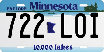 MN license plate 722LOI