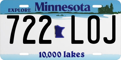 MN license plate 722LOJ