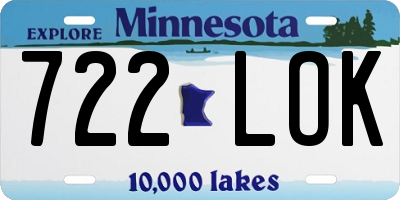 MN license plate 722LOK