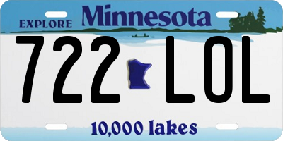 MN license plate 722LOL