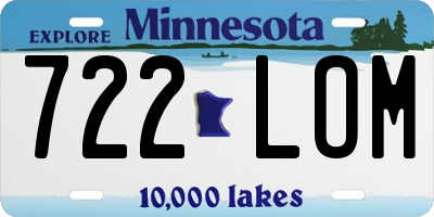 MN license plate 722LOM