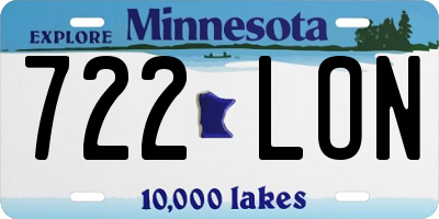 MN license plate 722LON
