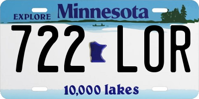 MN license plate 722LOR
