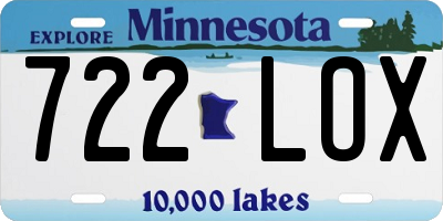 MN license plate 722LOX