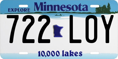 MN license plate 722LOY