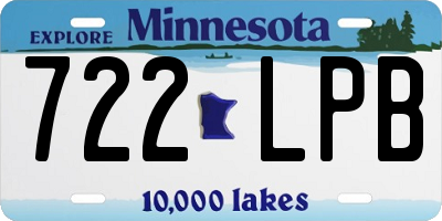 MN license plate 722LPB