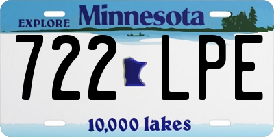 MN license plate 722LPE