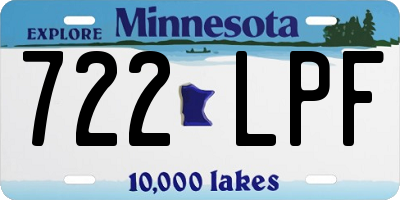 MN license plate 722LPF