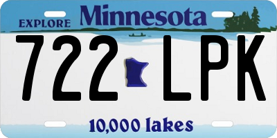 MN license plate 722LPK