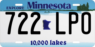 MN license plate 722LPO