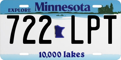 MN license plate 722LPT