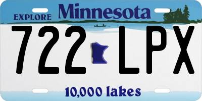 MN license plate 722LPX