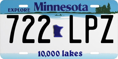 MN license plate 722LPZ