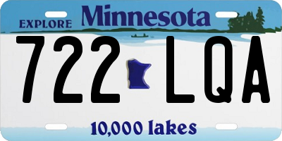 MN license plate 722LQA