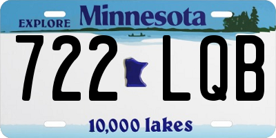MN license plate 722LQB
