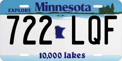 MN license plate 722LQF