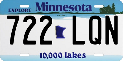 MN license plate 722LQN