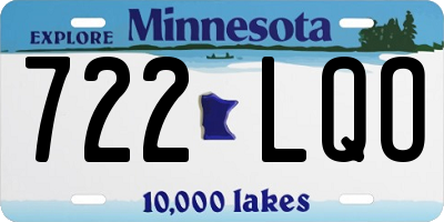 MN license plate 722LQO