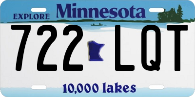 MN license plate 722LQT