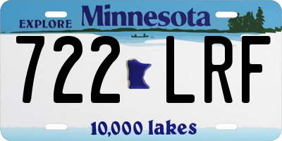 MN license plate 722LRF