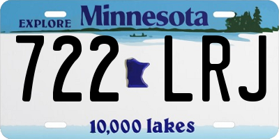 MN license plate 722LRJ