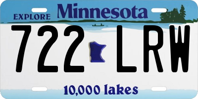 MN license plate 722LRW