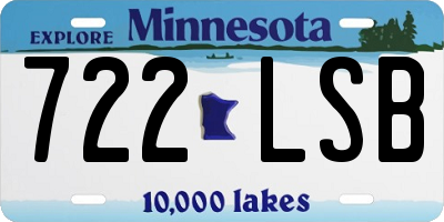 MN license plate 722LSB