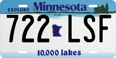 MN license plate 722LSF