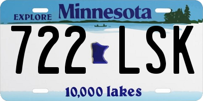 MN license plate 722LSK