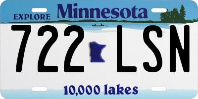 MN license plate 722LSN