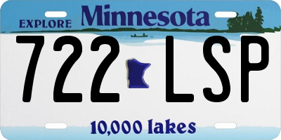 MN license plate 722LSP