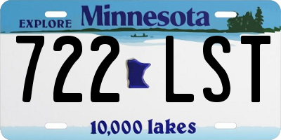 MN license plate 722LST