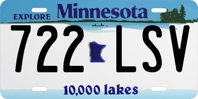 MN license plate 722LSV