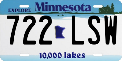 MN license plate 722LSW