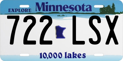 MN license plate 722LSX
