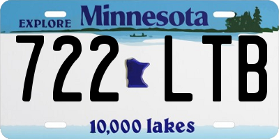 MN license plate 722LTB